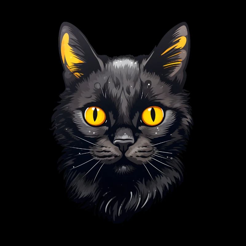 Visage de chat noir