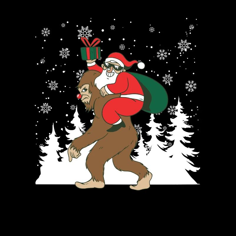 Weihnachtsmann Reiten Bigfoot Sasquatch Funny