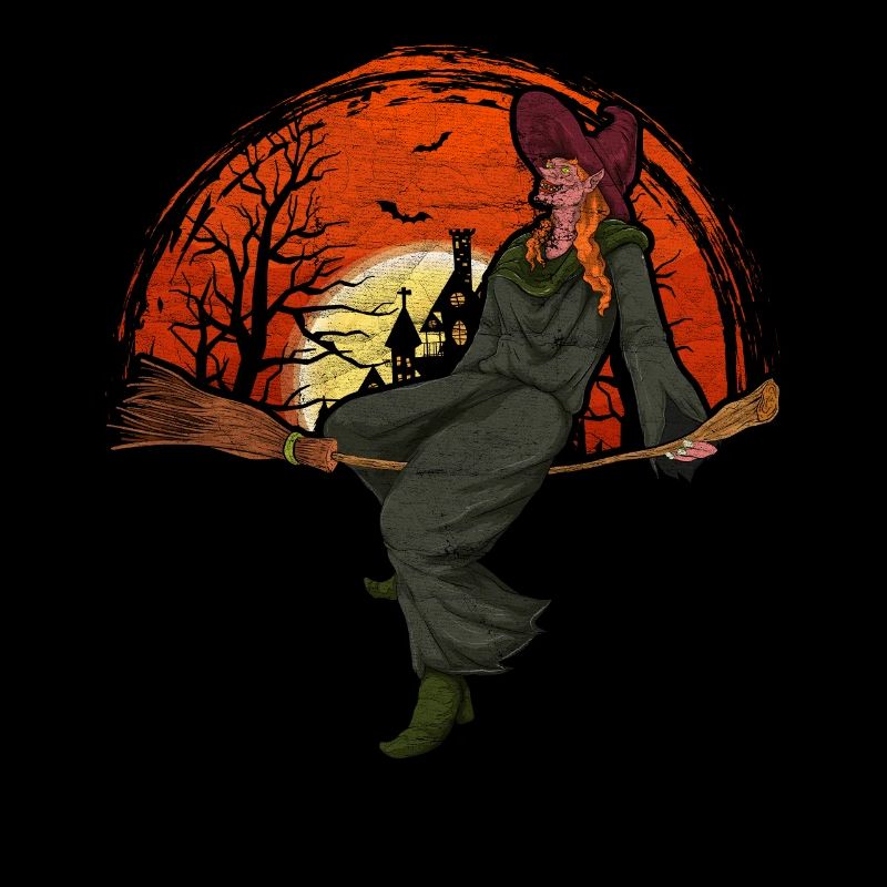 Full Moon Bat Cadeau Sorcière d’Halloween