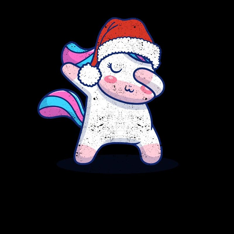 Dabbing Einhorn Weihnachtsmann Hut Weihnachten