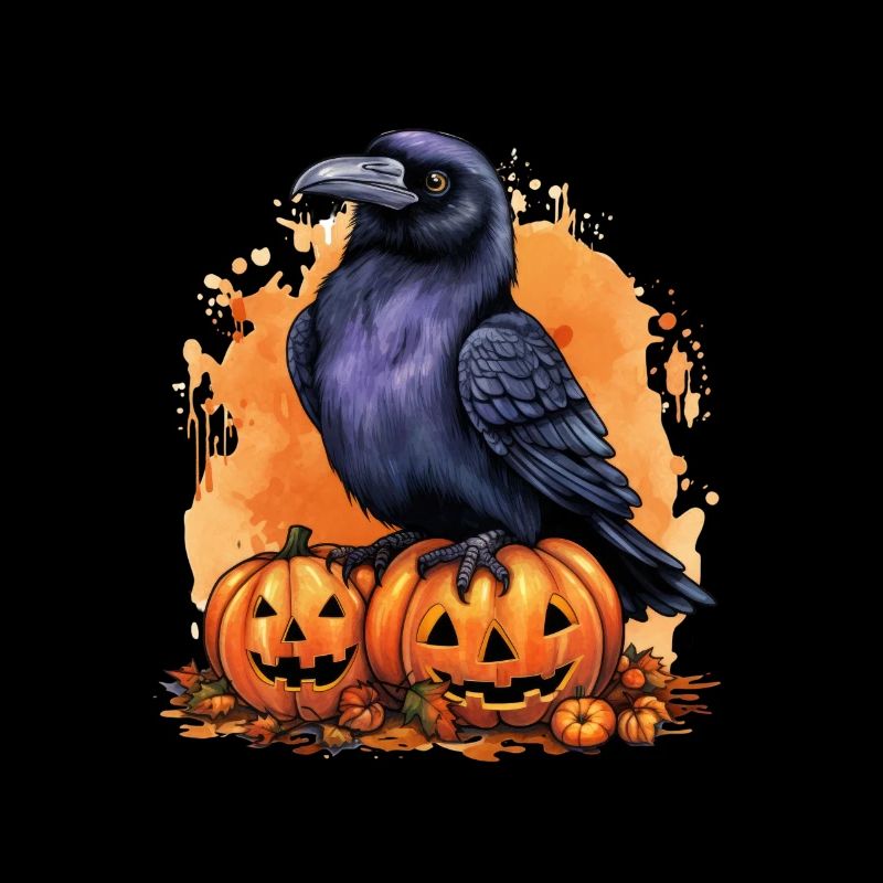 Halloween Pumpkin Raven