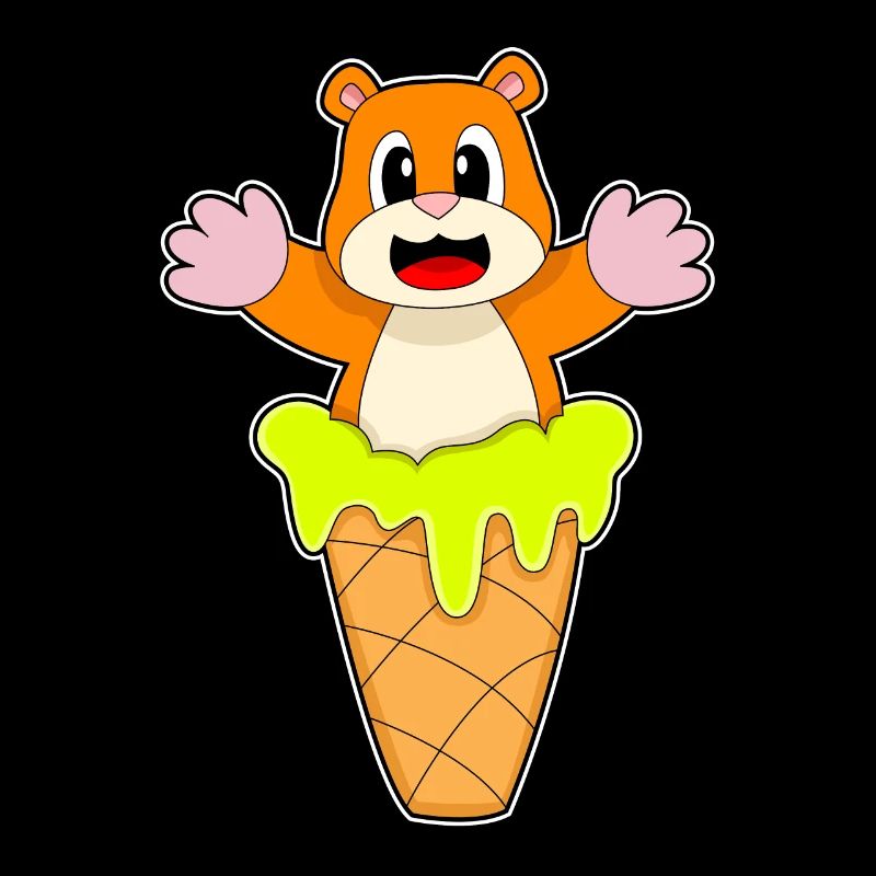 Crème glacée à gaufres de hamster