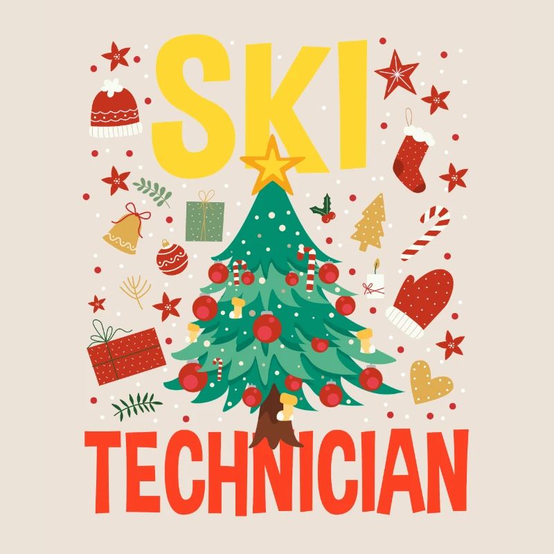 Costume de sapin de Noël de technicien de ski