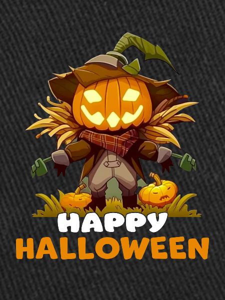 Joyeux Halloween citrouille épouvantail graphique