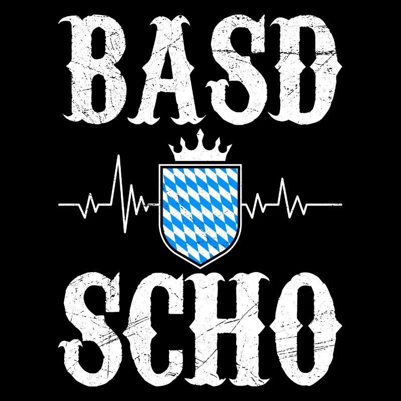 Basd Scho Boarisch Bavaria Flag Bavière Blanc Bleu