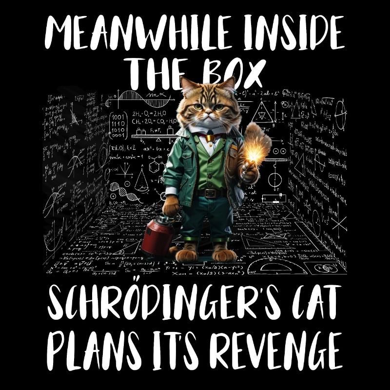 Pendant ce temps, dans la boîte Schroedingers chat plans de vengeance
