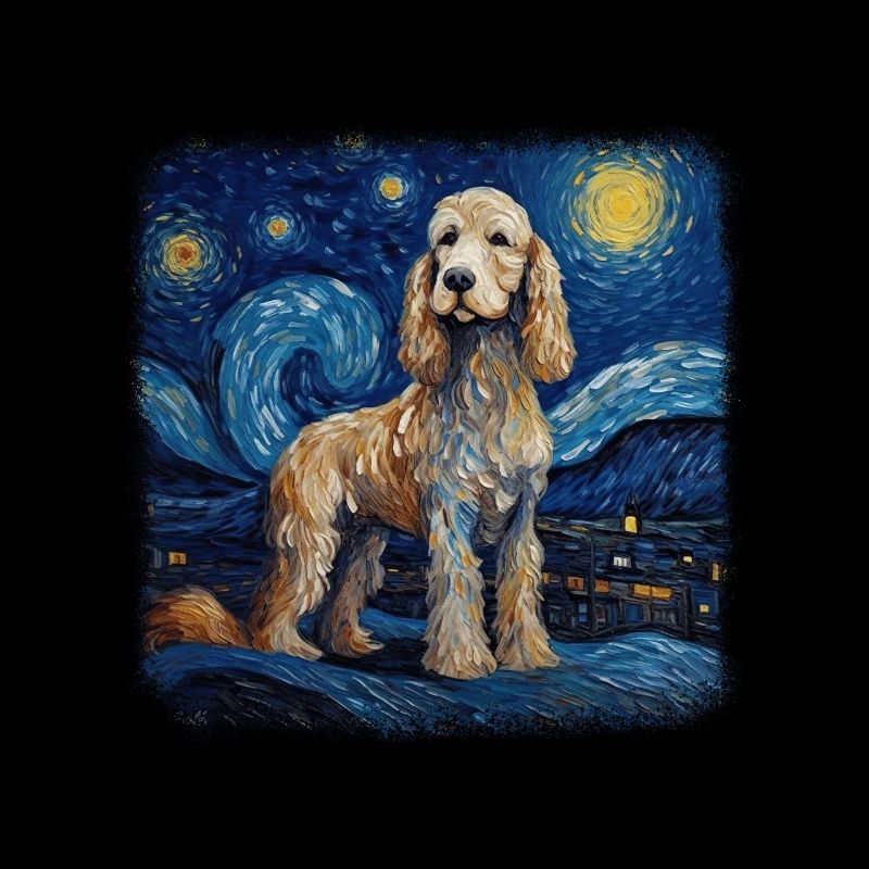 Cocker Spaniel Van gogh starry night
