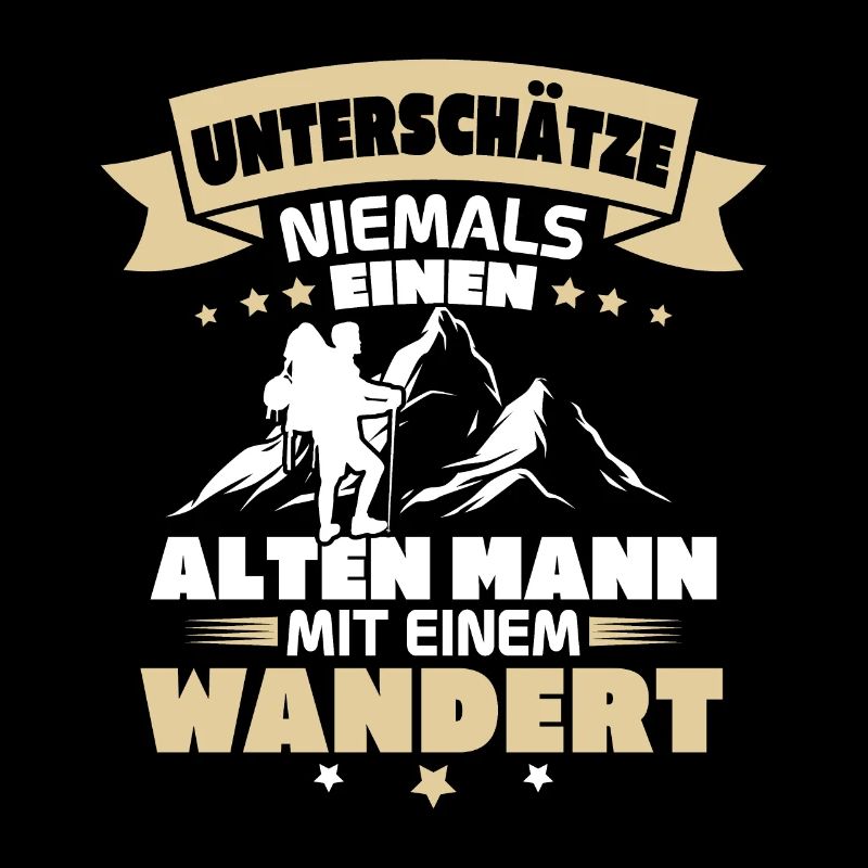Alten mann mit einem wandert