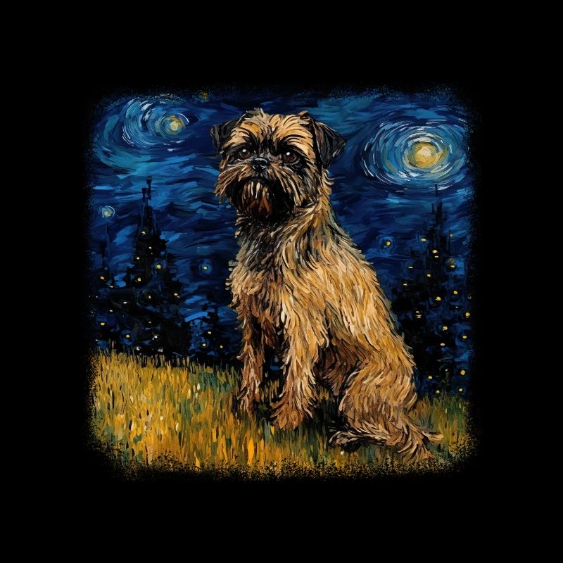 Brussels Griffon Van gogh starry night