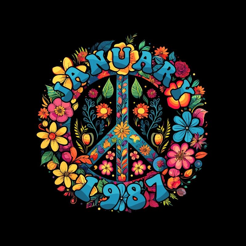 Flower Power Hippie Anniversaire - Janvier 1987