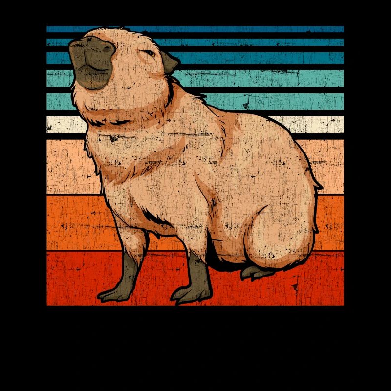 Retro Animal Lover Gift Rodent Capybara