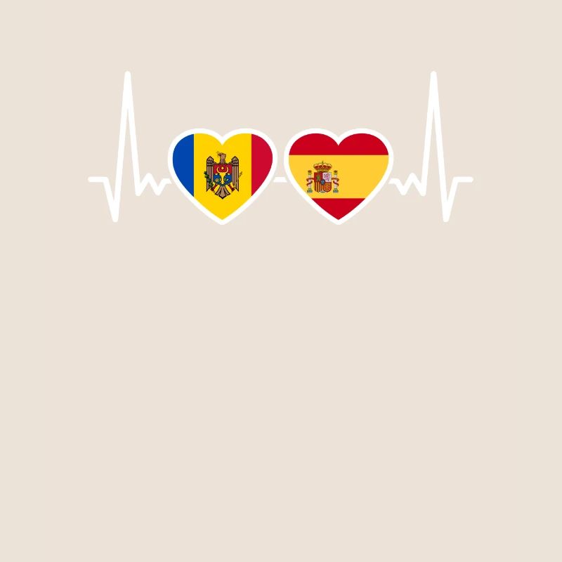 Moldau Spanien Herzschlag Flagge Spanisch Moldauer