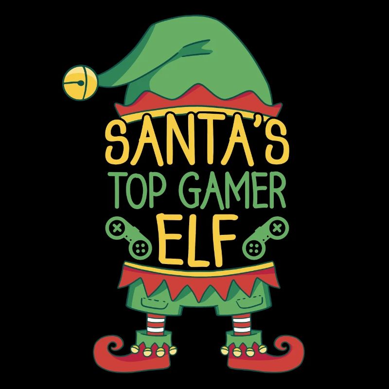 Weihnachtsmann Top Gamer Elf Controller Spiele Wei