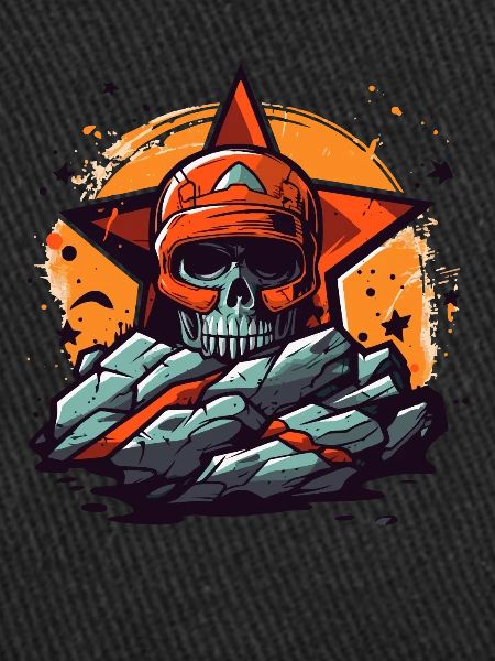 Felsen und ein Stern-Totenkopf