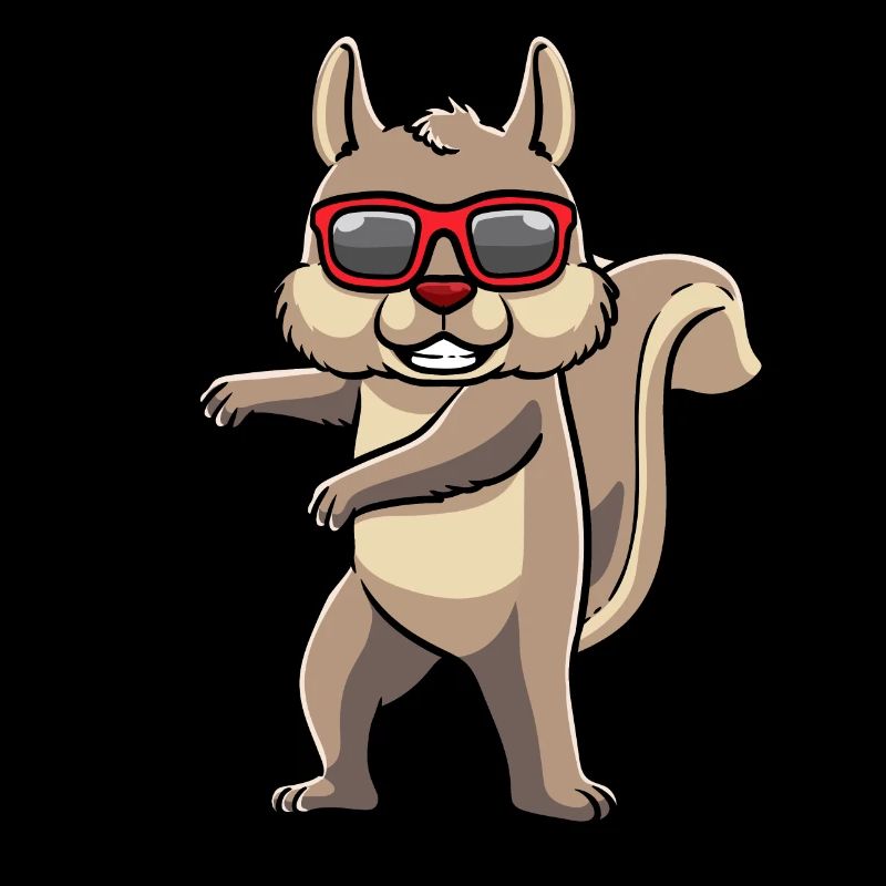 Prancing squirrel with sunglasses rodent
