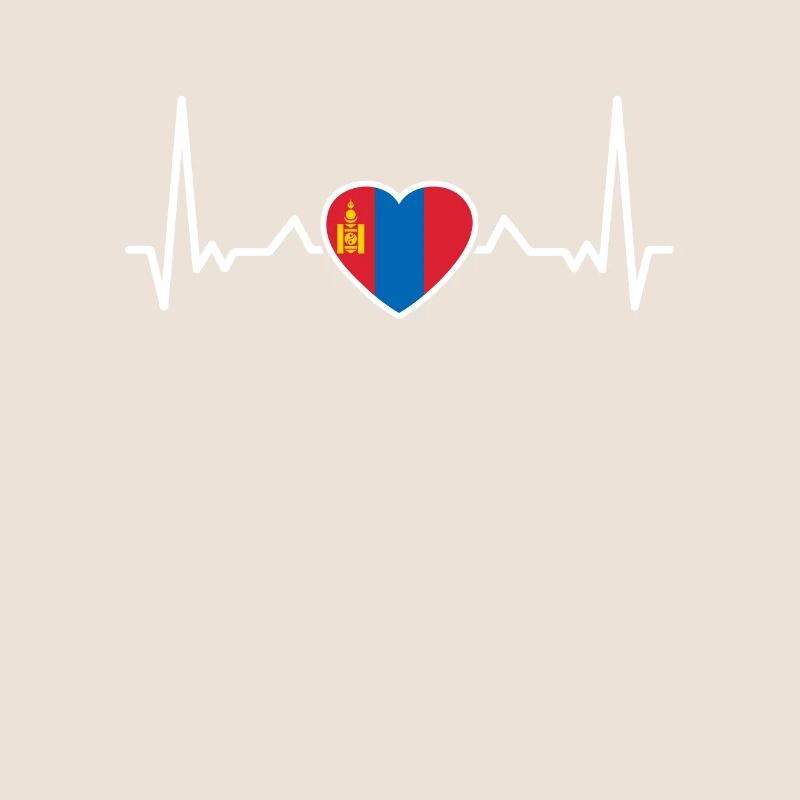 Mongolia Heartbeat Mongolian Flag Mongol