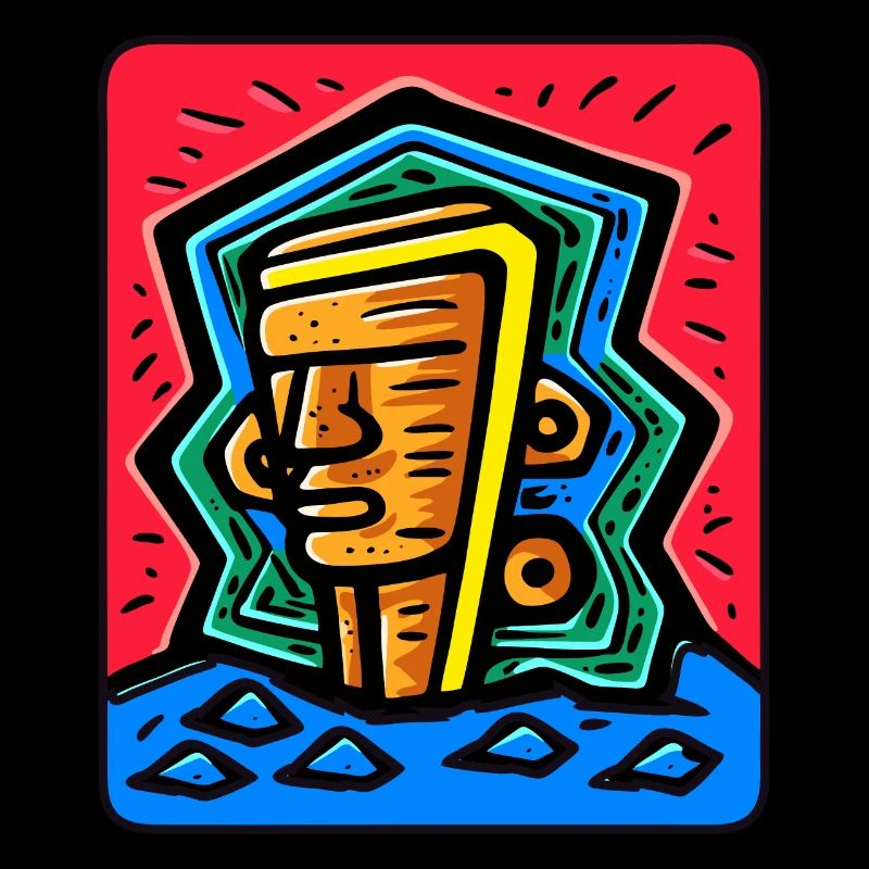 Abstract Colorful Tiki