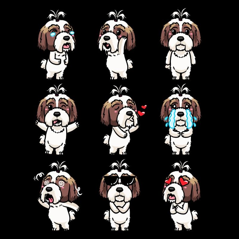 Shih Tzu Émoticône de chien