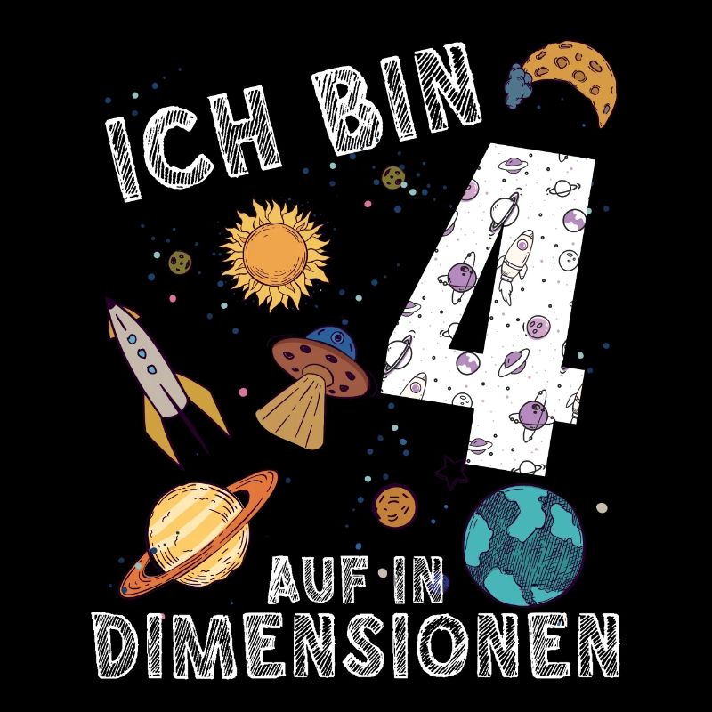 Ich bin 4 Auf in neue Dimensionen 4. Geburtstag