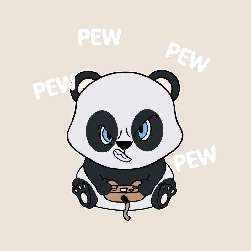 Cute Gamer Panda Controller Funny Gaming