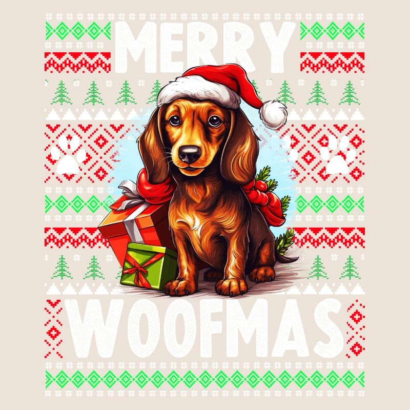 Hässlicher Weihnachtspullover Dackel Hund - Hund Weihnachten