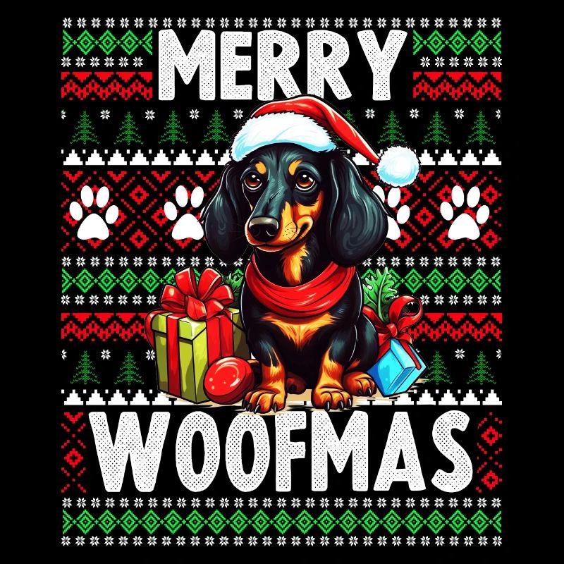 Dackel Hund Lustige Weihnachten Hässlicher Pullover