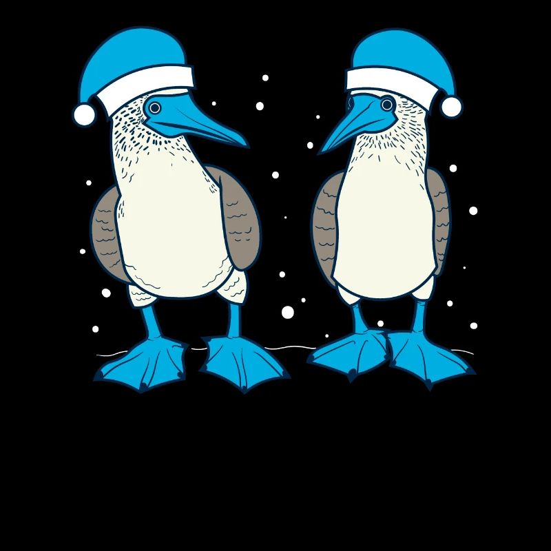 Blue-footed booby Santa hat