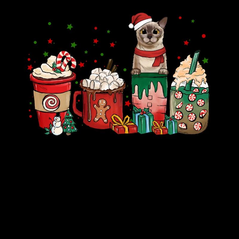 Burmese Coffee Coffee Cups Santa Cat