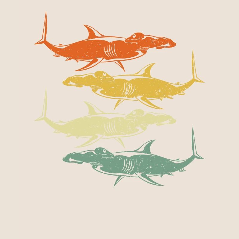 Retro hammerhead shark