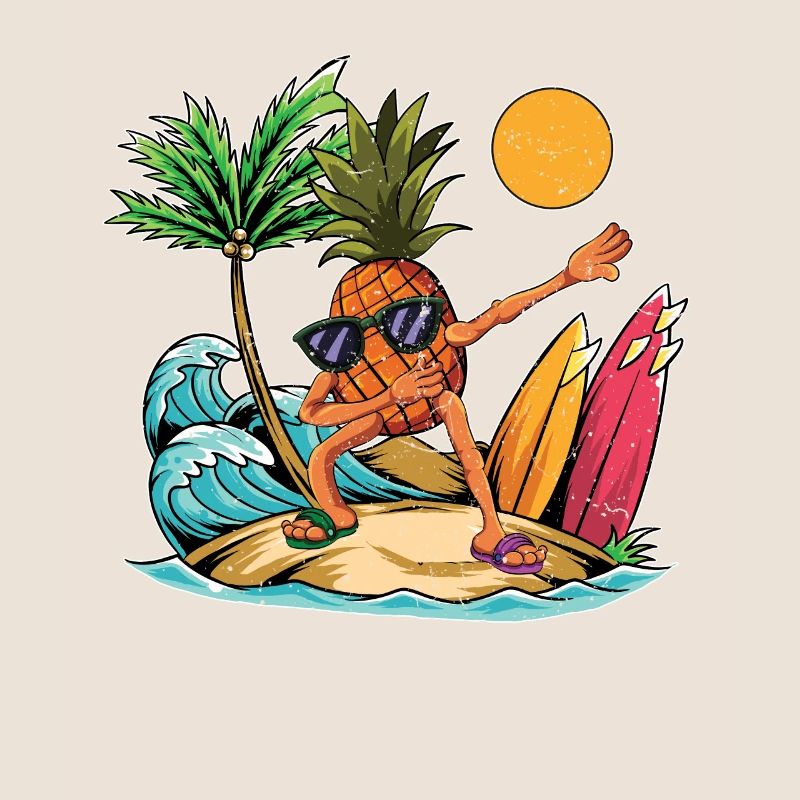 Fruit Summer Fruit Gift Dabbing Surfer Pineapple