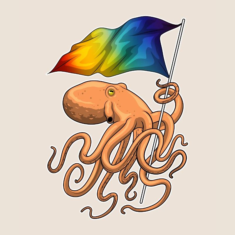 Drapeau arc-en-ciel Octopus
