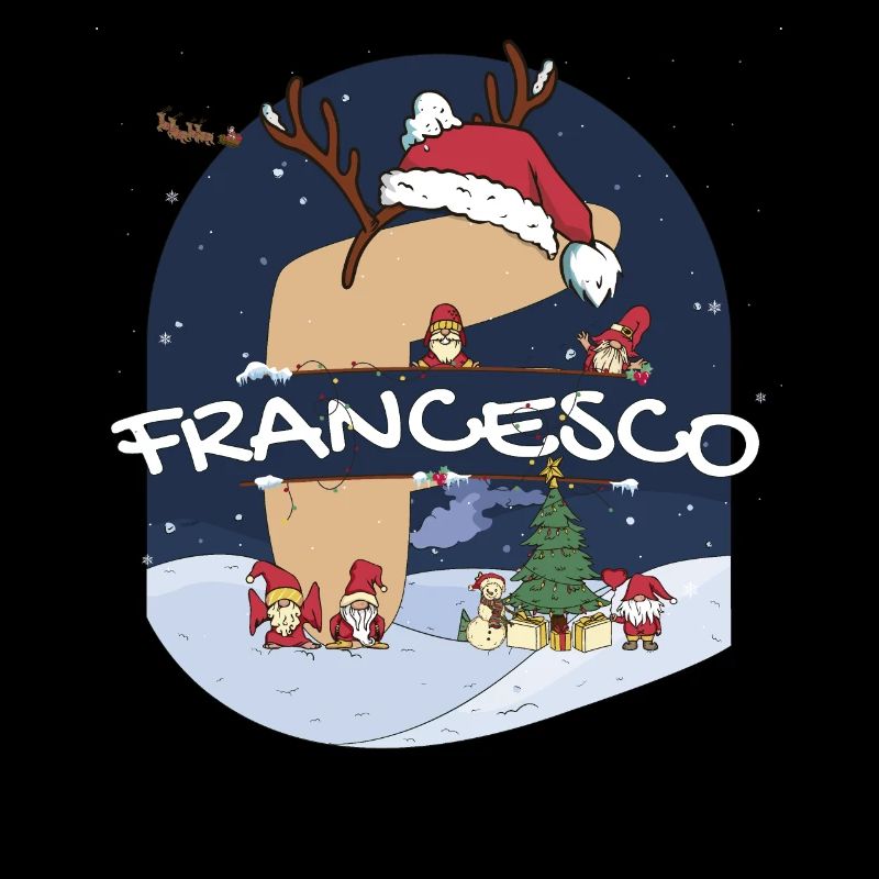 Génial Francesco Nom w Santa Hat dans le thème de Noël
