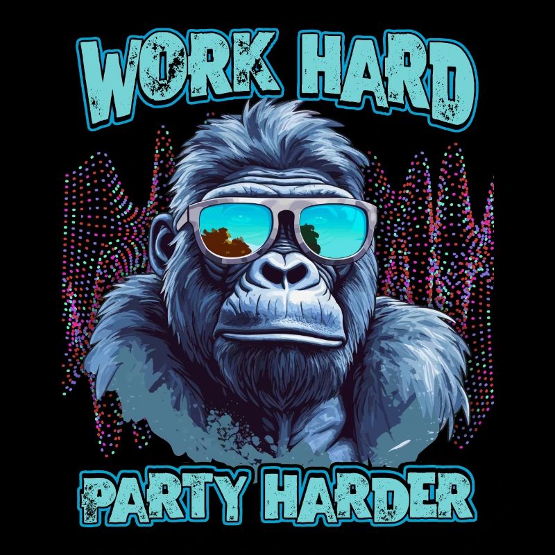 Funny gorilla with sunglasses saying