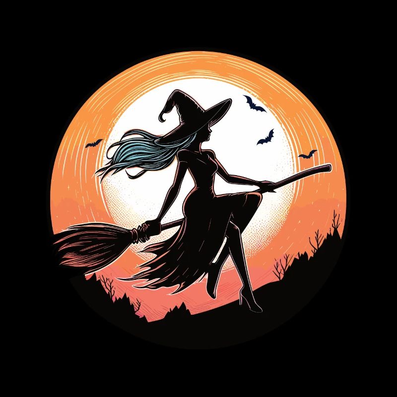 Sorcière sur un balai