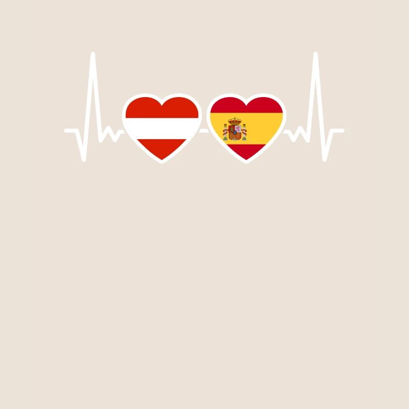 Austria, Spain, Heartbeat, Flag, Austria,