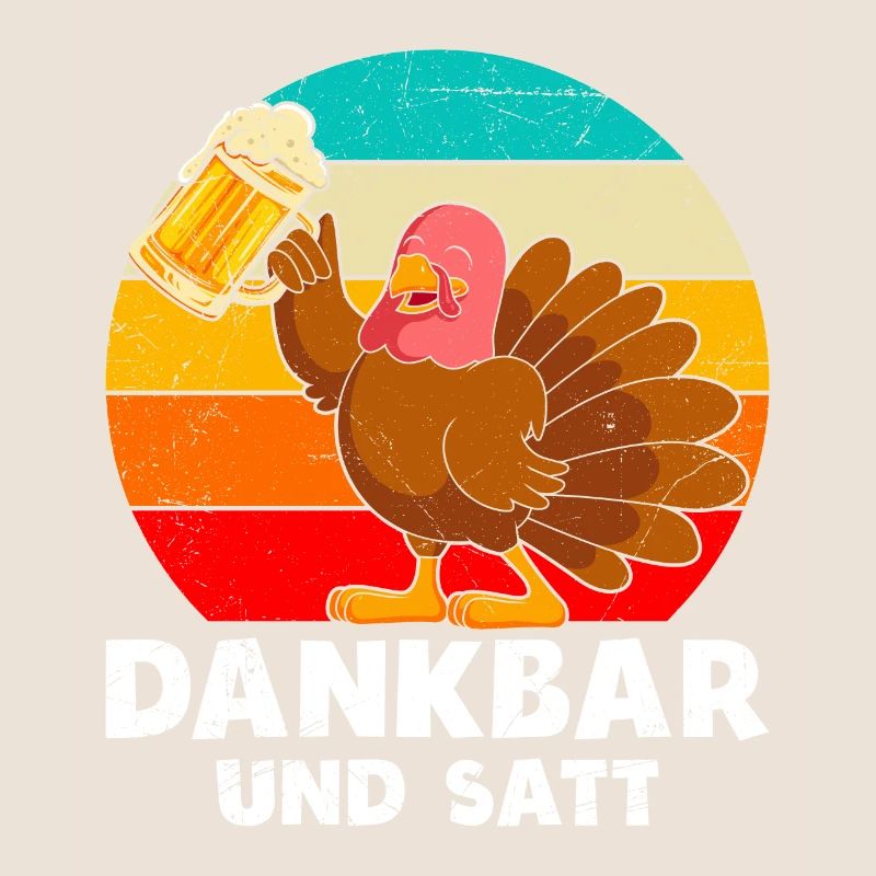 Dankbar und Satt Biertrinker Truthahn