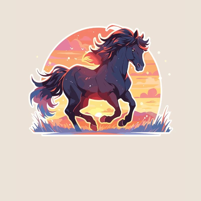 Chevaux, Cheval Noir, Cheval, Coucher De Soleil