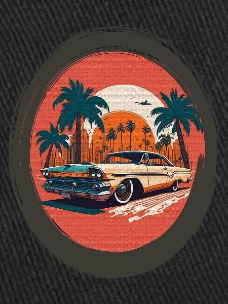 Retro Car and Sunset