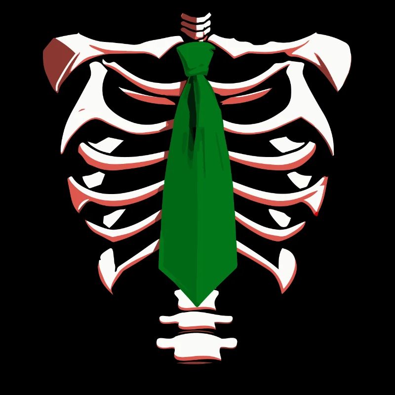 Skeleton with a Green Tie Funny Halloween Design