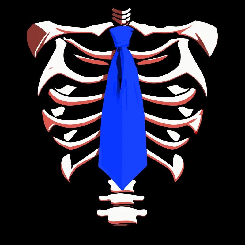 Skeleton with a Blue Tie Funny Halloween Design