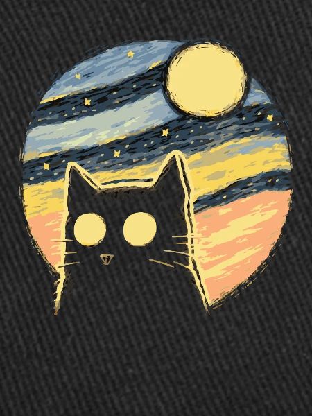 Chat rétro nuit étoilée