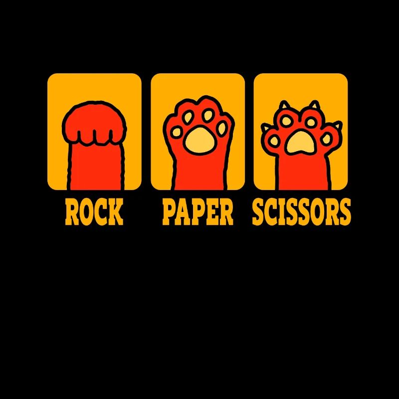 Pierre Papier Ciseaux Jeu De Main Drôle Chat Enfants