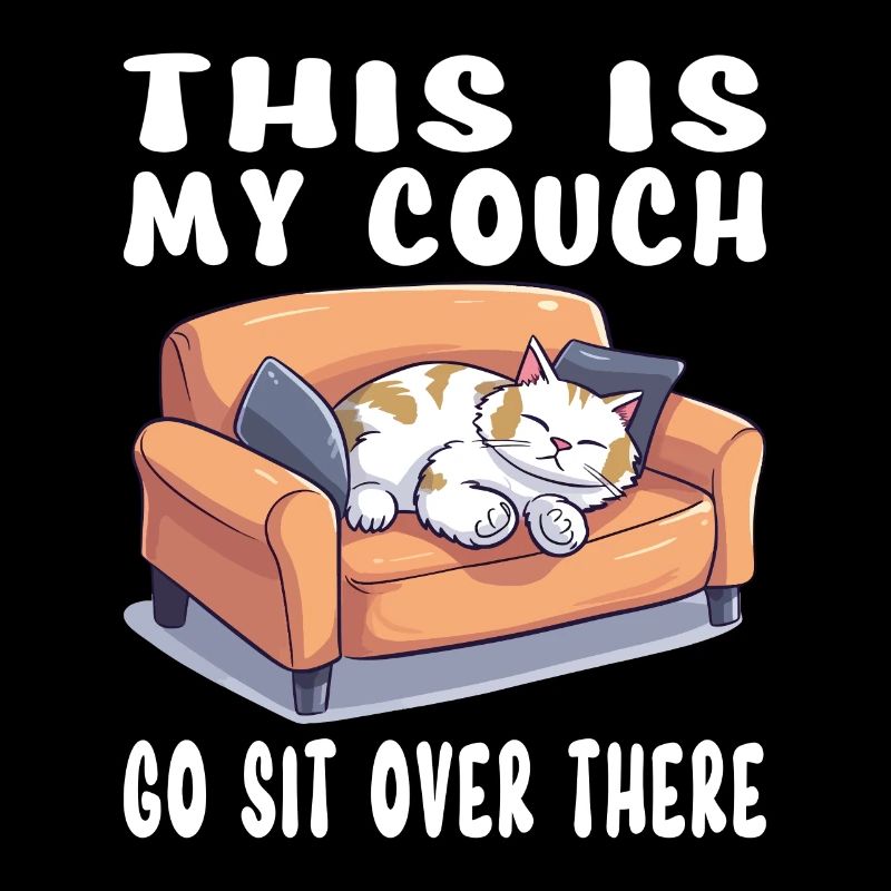 Katze Couch Sofa Lustig Humor Typisch Cartoon