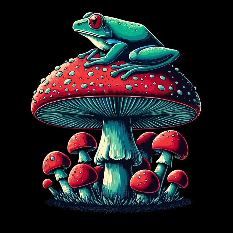 Mystical Frog & Mushroom