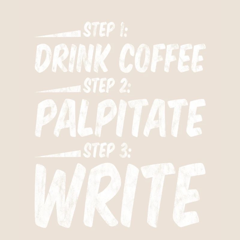 Step 1 Drink Coffee Step 2 Palpitate Step 3 Write3