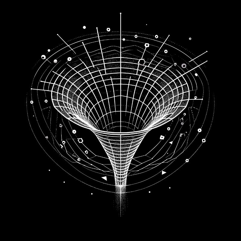 Entonnoir de trou noir dans l’espace