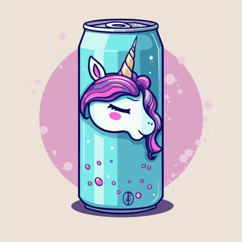 sprudeliger Einhorn Saft aus der Dose
