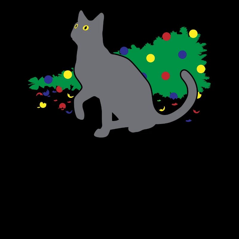 Chaos Katze Weihnachtsbaum Unfall Geschenk