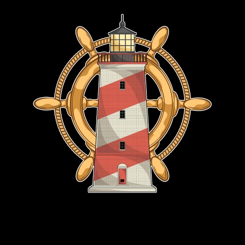 Ozean Boot Steuerrad Meer Geschenk Leuchtturm
