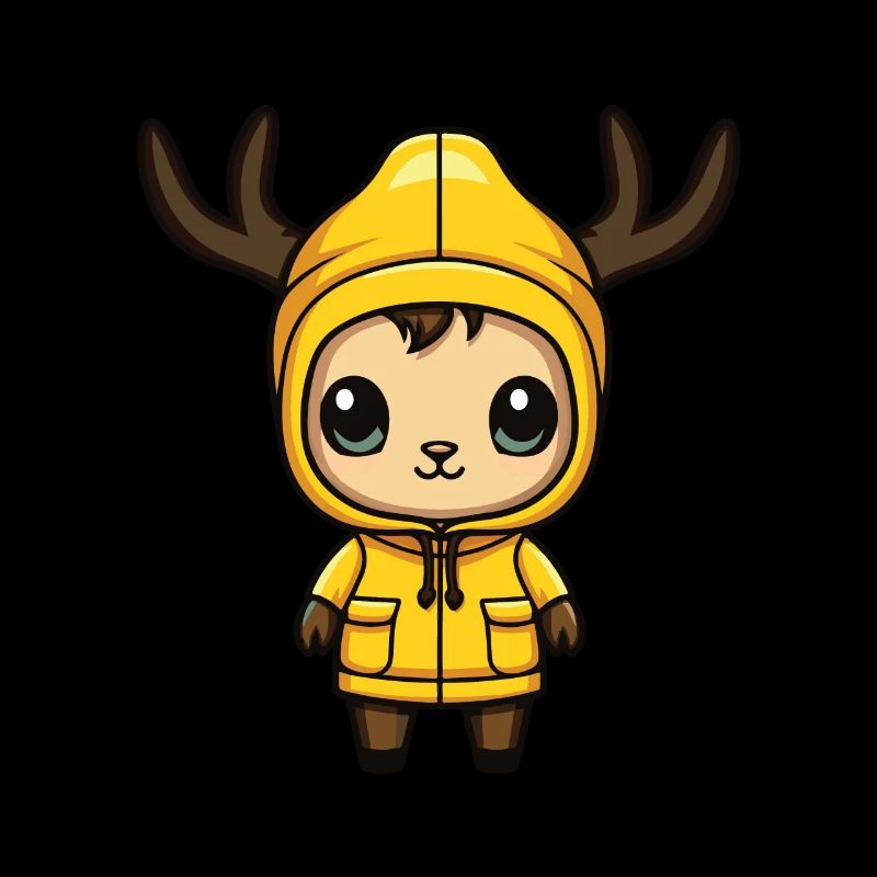 Deer Cute Comic Winter